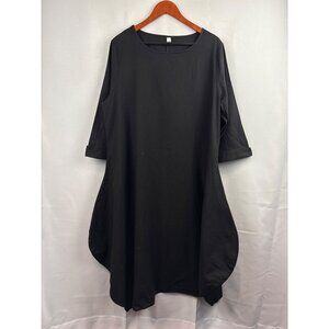 Women’s Dayou XL Black Maxi Bubble Dress with 3 Quarter Sleeves